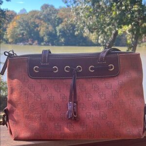 Dooney & Bourke Red and Brown Shoulder Bag